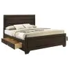 CoasterEveryday 204390KW Kauffman - Wood California King Storage Panel Bed - Dark Cocoa