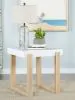 CoasterEssence 753397 Pala - Rectangular End Table - White High Gloss And Natural