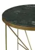 CoasterEssence 936061 Eliska - Round Green Marble Top Accent Side Table - Antique Gold