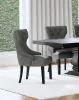 Coaster Fine Furniture 115562 Baney - Fabric Upholstered Dining Side Chair - Gray And Black