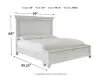 Benchcraft® B777/31/36/57/54S/96/93(2) Benchcraft® B777/31/36/57/54S/96/93(2) Kanwyn - 7 Pc. - Dresser, Mirror, Queen Panel Bed with Storage Bench, 2 Nightstands - Whitewash
