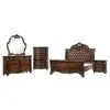 New Classic 00-2477-35C New Classic 00-2477-35C Bella Notte - Queen 5 Piece Bedroom Set (Padded Sleigh Bed, Dresser, Mirror, Chest, Nightstand) - Cherry