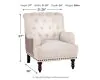 Ashley Furniture A3000053 Tartonelle - Accent Chair - Ivory / Taupe