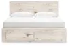 Ashley Furniture B2310B11 Ashley Furniture B2310B11 Lawroy - King Panel Bed With Storage Footboard - Light Natural