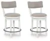 Ashley Furniture D642-224 Robbinsdale - Upholstered Swivel Barstool (Set of 2) - Antique White