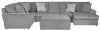 Jackson Furniture Industries 2477/30/62/76/28-28 Glacier - 3 Piece Sectional With RSF Chaise, Comfort Coil Seating, 9 Included Accent Pillows And Cocktail Ottoman - Shark