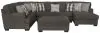 Jackson Furniture Industries 5473/62/30/76/28-58 Crawford - 3 Piece Sectional With RSF Chaise, 10 Included Accent Pillows And Cocktail Ottoman - Dark Gray