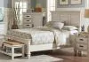 CoasterEssence 205331Q Franco - Wood Queen Panel Bed - Distressed White