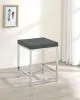 CoasterEssence 935924 Afshan - Upholstered Square Padded Vanity Stool - Chrome