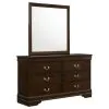 CoasterEveryday 202413M Louis Philippe - 6-Drawer Dresser With Mirror - Cappuccino
