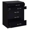Coaster Fine Furniture 930209 Danbury - 3-Drawer Makeup Vanity & Stool Set - Black High Gloss