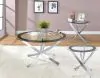 Coaster Fine Furniture 702588-S3 Brooke - 3 Piece Round Coffee And End Table Set - Chrome