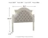 Ashley Furniture B743-87 Realyn - Full UPH Panel Headboard - Chipped White