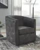 Ashley Furniture A3000202 Brentlow - Swivel Accent Chair - Distressed Black