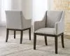 Ashley Furniture D984-01A Burkhaus - Dining UPH Arm Chair (Set of 2) - Beige / Dark Brown