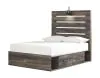 Ashley Furniture B211/31/36/46/87/84/50(2)/B100-12 Ashley Furniture B211/31/36/46/87/84/50(2)/B100-12 Drystan - 8 Pc. - Dresser, Mirror, Chest, Full Panel Bed with 4 Side Drawers - Brown / Beige