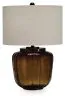 Ashley Furniture L430914 Bainmore - Glass Table Lamp - Amber