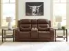 Ashley Furniture PCU1160218A Knightington - Power Reclining Loveseat With Audio Seating - Brown