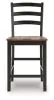 Ashley Furniture D634-124 Wildenauer - Barstool (Set of 2) - Brown / Black