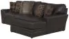 Jackson Furniture Industries 4378/46/76-09 Jackson Furniture Industries 4378/46/76-09 Denali - 2 Piece Italian Leather Match Sofa Chaise With Right Side Facing Chaise - Chocolate