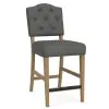 Riverside Furniture 92637 Riverside Furniture 92637 Mix-N-Match Chairs - Button Tufted Upholstered Stool (Set of 2) - Dark Gray