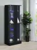Coaster Fine Furniture 950398 Cabra - 4-Door LED Curio Display Cabinet - Black High Gloss