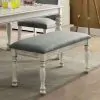 Furniture of America CM3872WH-BN Siobhan - Bench - Antique White / Gray