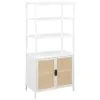 Coaster Fine Furniture 961652 Amherst - 3-Shelf Radio Weave Cane Metal Accent Cabinet - White