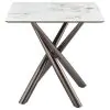 Coaster Fine Furniture 708137 Carvell - Square Sintered Stone End Side Table - Mirage White