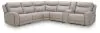 Benchcraft® U13300S5 Benchcraft® U13300S5 Gravier - 6-Piece Power Reclining Sectional With Storage Console - Gray