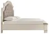 Ashley Furniture B743B21 Realyn - California King Upholstered Bed - White / Brown / Beige