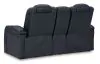 Ashley Furniture 3660318 Fyne-Dyme - Power Reclining Loveseat with Console/Adj Hdrst - Sapphire