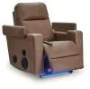 Ashley Furniture PC9022042A Lorrenton - Glider Power Recliner With Audio System - Caramel