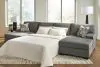 Ashley Furniture PC48405S7 Ashley Furniture PC48405S7 Clarington - 3-Piece Sleeper Sectional With RAF And LAF Chaises - Greystone