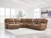 Ashley Furniture PCU62606S19 Ashley Furniture PCU62606S19 DeepWakes - 6-Piece Power Reclining Sectional With LAF Press Back Power Chaise And Storage Console - Caramel