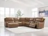 Ashley Furniture PCU62606S19 Ashley Furniture PCU62606S19 DeepWakes - 6-Piece Power Reclining Sectional With LAF Press Back Power Chaise And Storage Console - Caramel