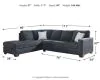 Ashley Furniture 87213S1 Altari - Left Arm Facing Chaise 2 Pc Sectional - Slate