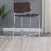 CoasterEssence 183584 Adelaide - Upholstered Pub Height Bar Stool - Brown And Chrome