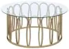 CoasterEssence 708058 Monett - Round Glass Top Coffee Table - Chocolate Chrome