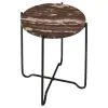 CoasterEssence 936010 Latifa - Round Marble Top Accent Side Table - Red And Black