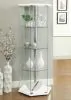 CoasterEveryday 950001 Zahavah - 4-Shelf Hexagonal Clear Glass Curio Cabinet - White