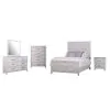 New Classic 00-3314-35C New Classic 00-3314-35C Biscayne - 5/0 Queen 5 Piece Bedroom Set (Bed, Dresser, Mirror, Chest, Nightstand) - Driftwood
