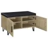 Coaster Fine Furniture 915154 Brixton - 2-Door Padded Entryway Shoe Storage Bench - White Oak