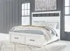 Benchcraft® B844/31/36/58/56S/97 Benchcraft® B844/31/36/58/56S/97 Ashbryn - 5 Pc. - Dresser, Mirror, King Panel Storage Bed - White / Natural