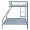 Coaster Fine Furniture 460340SVR Carson - Metal Twin Over Full Bunk Bed - Glossy Silver