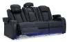 Ashley Furniture 3660315 Fyne-Dyme - Power Reclining Sofa With Adj Headrest - Sapphire