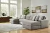 Ashley Furniture 58103/16/46(2)/17/08 Avaliyah - 5 Pc. - 4-Piece Double Chaise Sectional, Ottoman - Ash