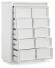 Ashley Furniture B822/31/36/46/58/56S/94/92(2) Ashley Furniture B822/31/36/46/58/56S/94/92(2) Chalanna - 8 Pc. - Dresser, Mirror, Chest, California King Upholstered Storage Bed, 2 Nightstands - White