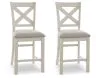 Ashley Furniture D642/32/124(3)/60 Ashley Furniture D642/32/124(3)/60 Robbinsdale - 8 Pc. - Rectangular Counter Height Dining Extension Table, 6 Barstools, Server - Antique White