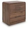 Ashley Furniture PCB386-92 Fortlorn - Two Drawer Night Stand - Walnut Brown